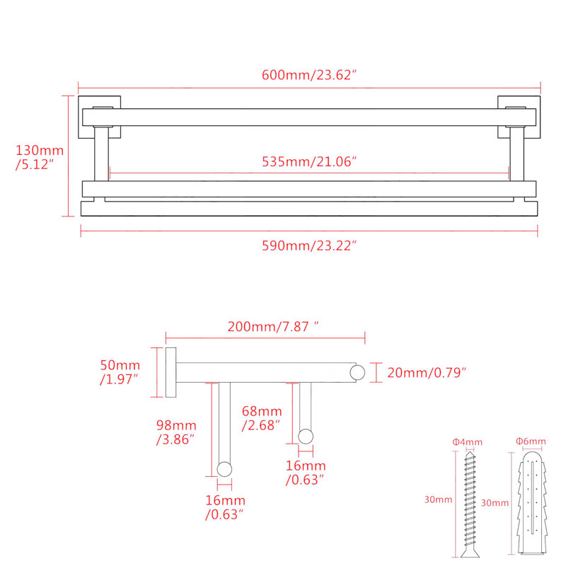 Bathroom Towel Shelf Towel Holder, Brushed