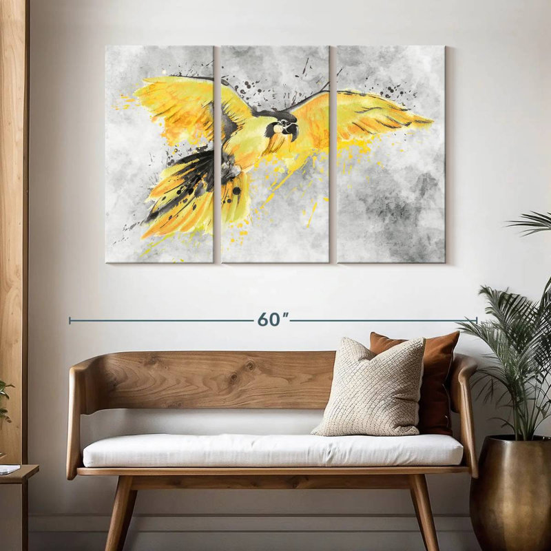 Brampt Yellow Macaw, 32" H x 50" W