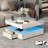 Modern Coffee Table with Storage – Unique Square Design for Living Room & 20-Colour RGB LED Light Strip-1797392069