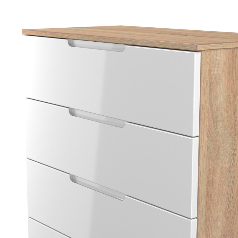74cm W 4 - Drawer Chest of Drawers, White/Oak