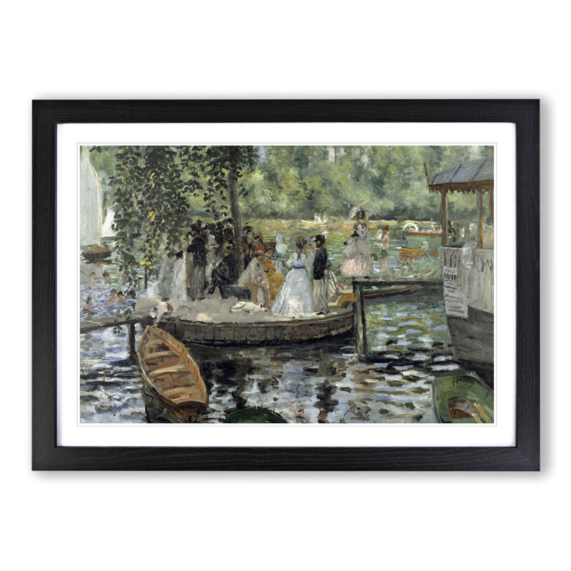 La Grenouillere by Pierre-Auguste Renoir - Picture Frame Painting, Black Framed, 27cm H x 36cm W x 2cm D