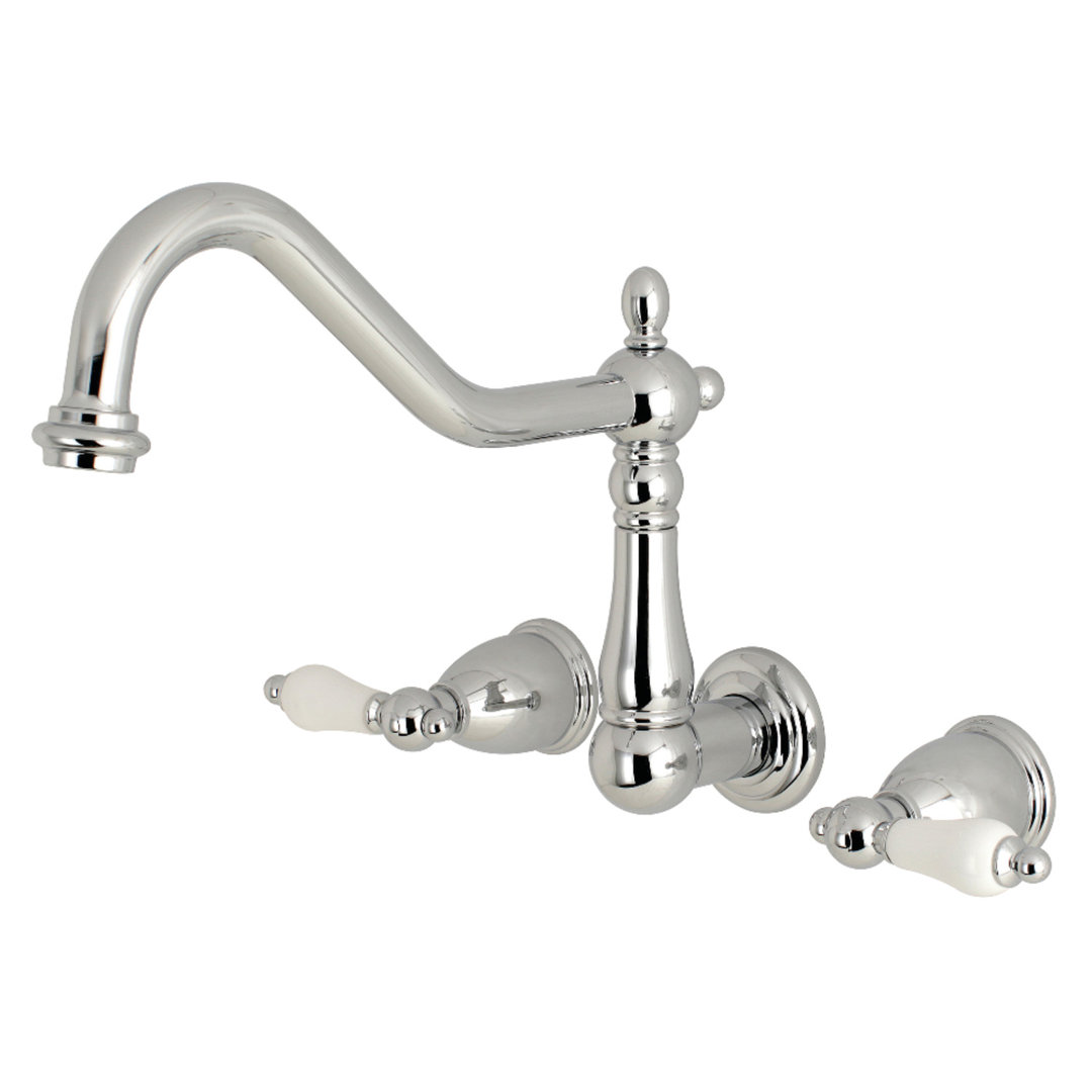 Kingston Brass Heritage Two-Handle 3-Hole Wall Mount Roman Tub Faucet Kingston Brass 