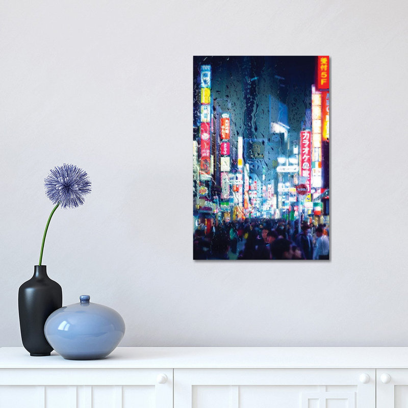 Behind the Window - Midnight Blue 1 Piece Wrapped Canvas Wall Art, 30.48 cm H x 45.72 cm W