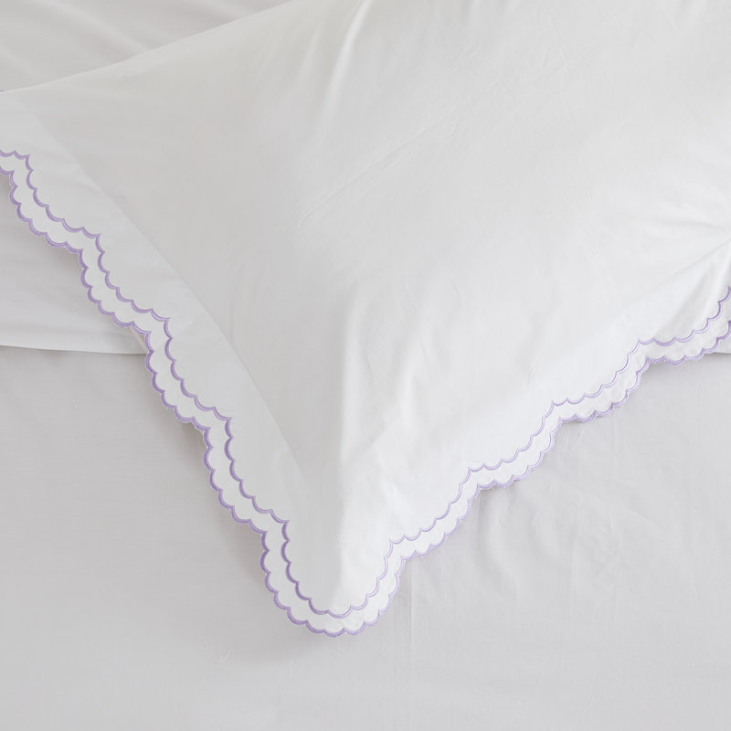 Bara Modern & Contemporary Duvet Cover, Twin Duvet Cover + 1 Standard Sham, Purple/White