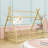 House Bed With LED Light,  Guardrails And Removable Roof-426283089-426283088