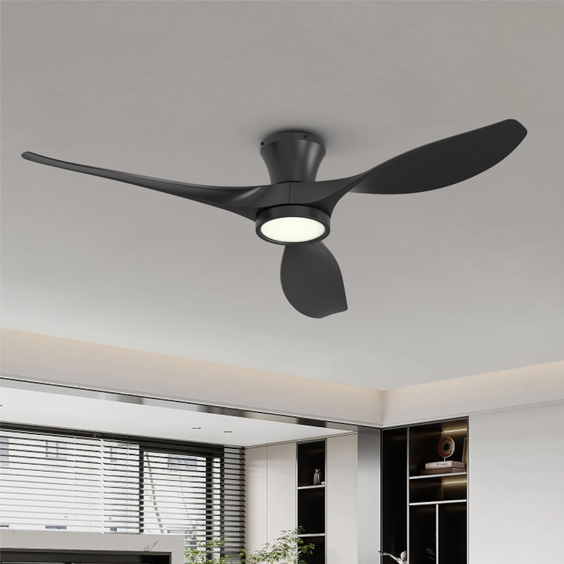 52 inch Ceiling Fan with Light and Remote Control, Black