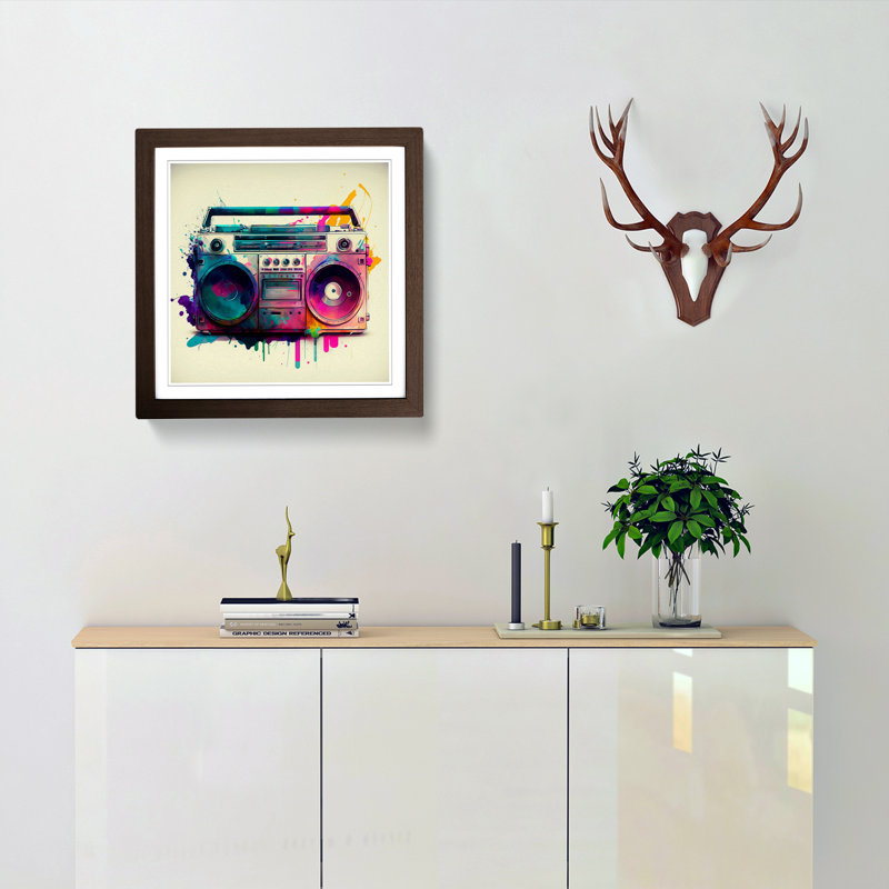 Single Picture Frame Print on Wood, Walnut