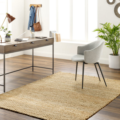 Tapis de couleur unie en jute tressé à la main Edgemere