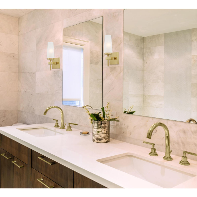 Conkling Dimmable Bath Sconce, Champagne Brass