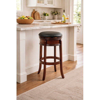 Avelina Swivel Upholstered Counter Stool with Solid Wood Frame