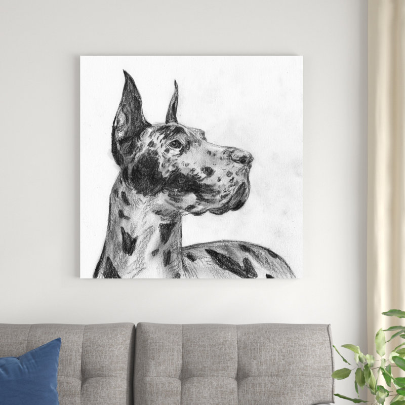 " Great Dane Portrait II " by Melissa Wang Painting Print, 36" H x 36" W