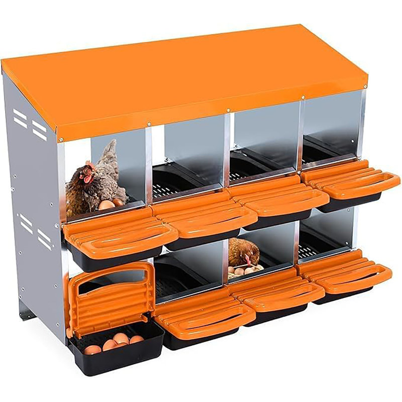 Poulailler, boîte de ponte, équipement de poulailler ventilé en poulailler en métal, H 31,1 po x l 42,32 po x P 20,47 po
