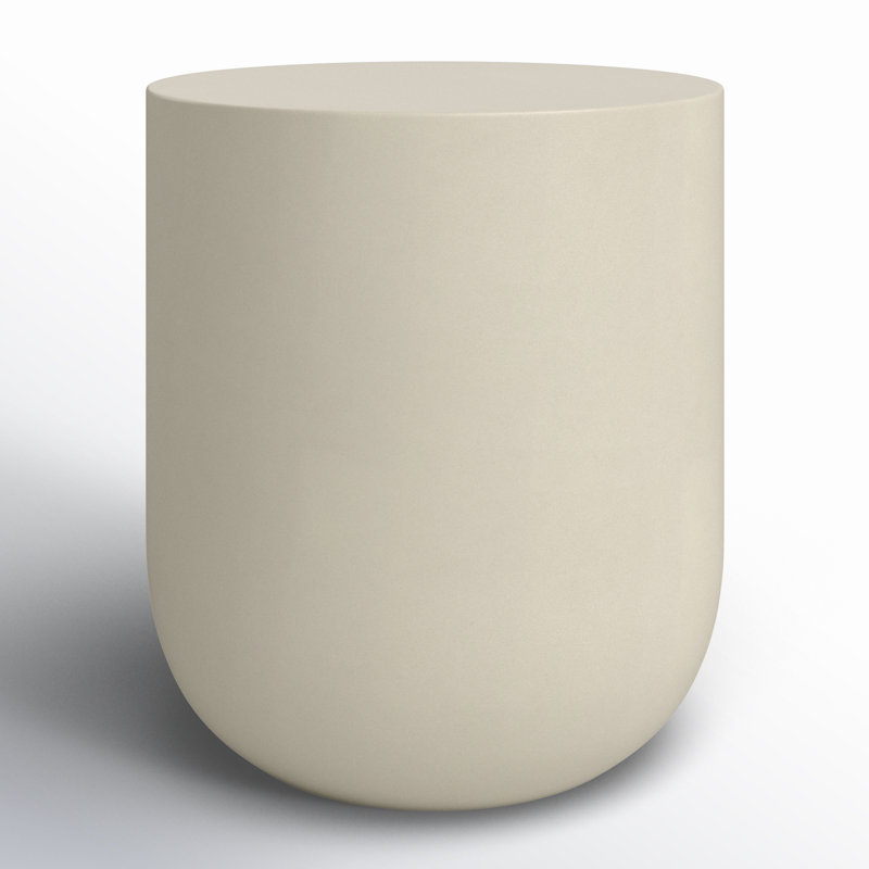 Elise Round White Concrete End Table