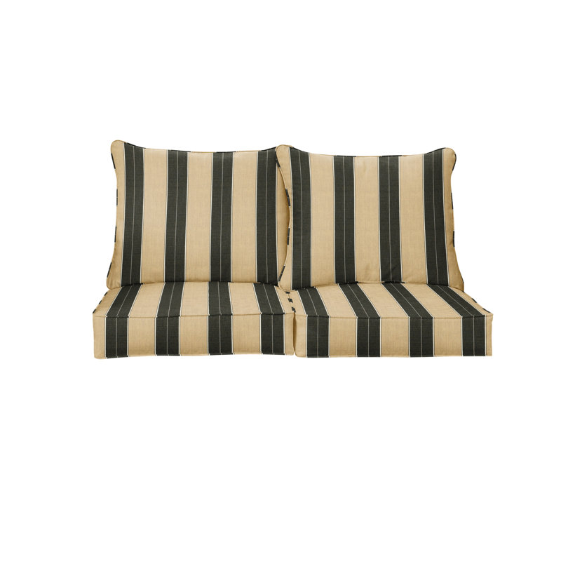 Sunbrella Outdoor Loveseat Pillow and Cushion Set, 30 in W x 27 in D x 5 in H, Sunbrella - Berenson Tuxedo