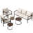5 - Person Outdoor Seating Group with Coffe Table and Ottoman-102620317-102620319