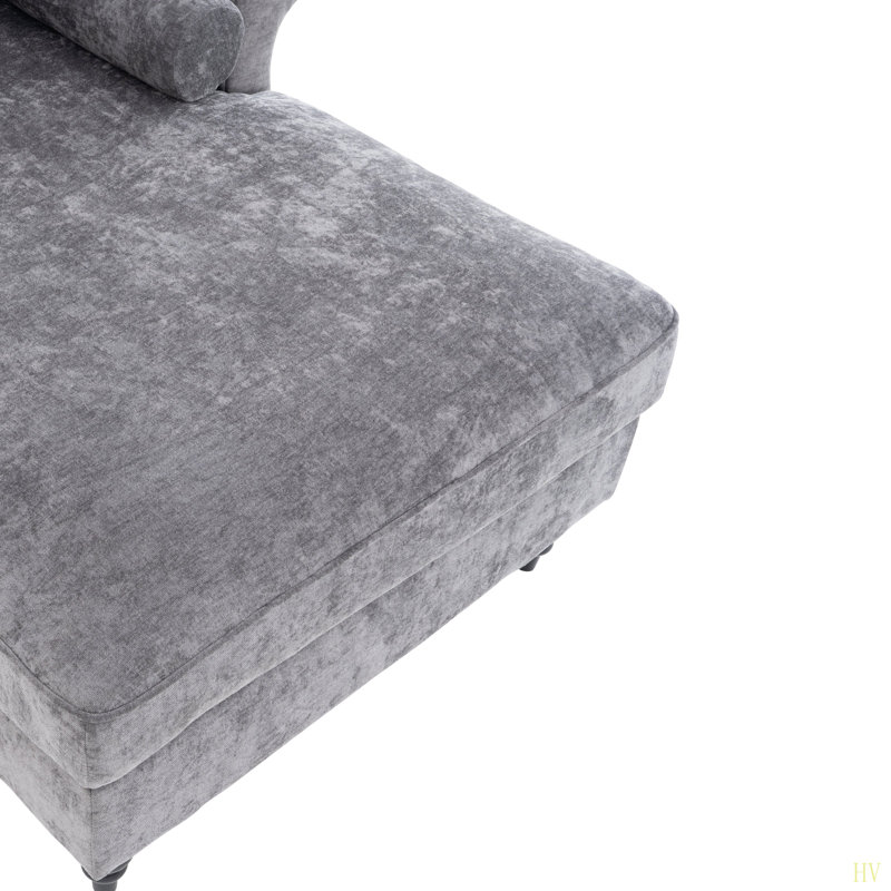 Chaise longue surdimensionnée pour l'intérieur, canapé-lit simple en chenille avec siège large, fauteuil avec accoudoirs rembourrés, ensemble de canapé-lit pour le salon et la chambre à coucher