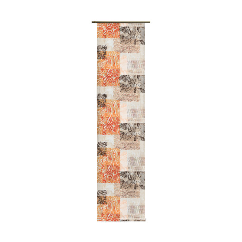 Buttrey Room Darkening Curtain Panel Pair, 225cm H x 60cm W, Orange/Grey