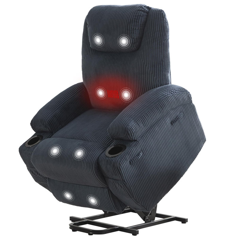 Power Lift Recliner Chair for Elderly with Massage & Heat,Electric Reclining Sofa for Living Room, Side Pockets,2 Cup Holders, Comfortable Large Size