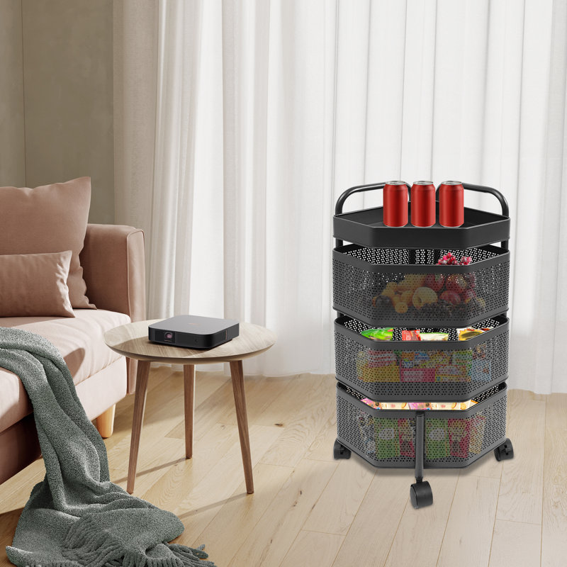 3-Tier Removable Basket Shelf Organizer, Satin Black