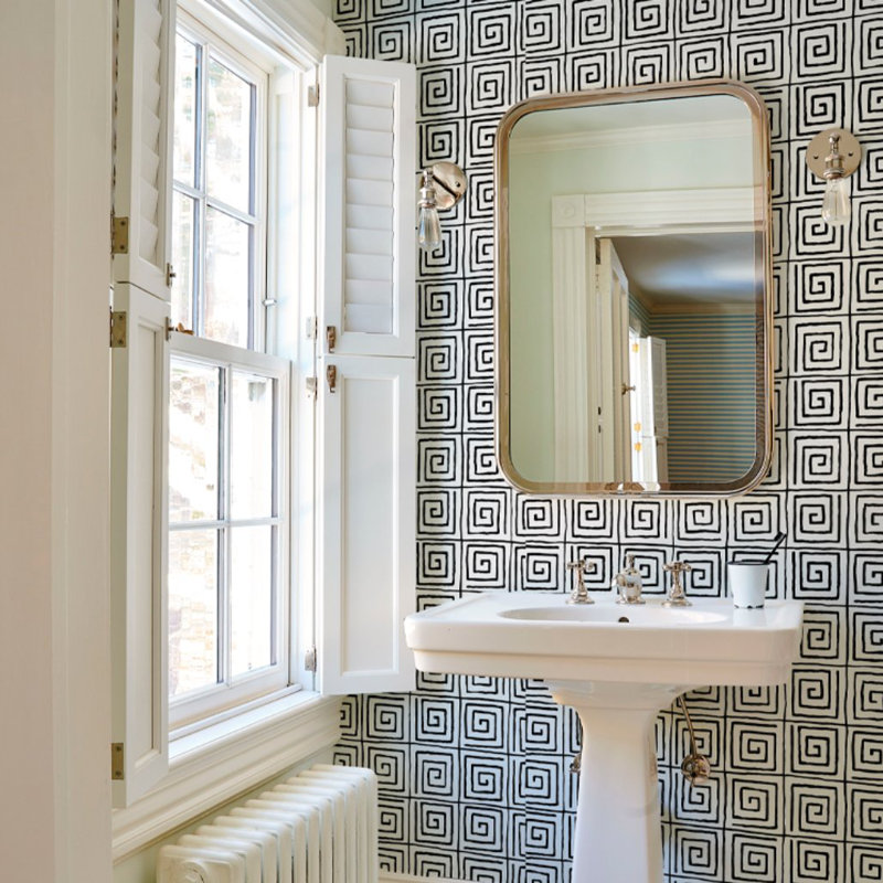 Schumacher x Cristina Buckley Trousdale Wallpaper, Black