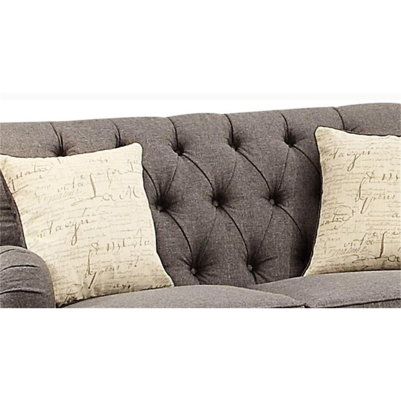 Causeuse Alianza en tissu gris foncé avec 2 coussins