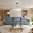 3-Piece Upholstered Modular Linen Fabric Sectional Sofa For Small Spaces-124608995
