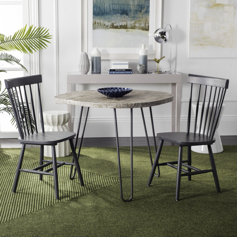 Paulo Solid Wood Slat Dining Chair, Grey