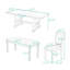 Ensemble de table de salle à manger 6 pièces avec rallonge amovible, chaises rembourrées et banc-1431746831-1431746829
