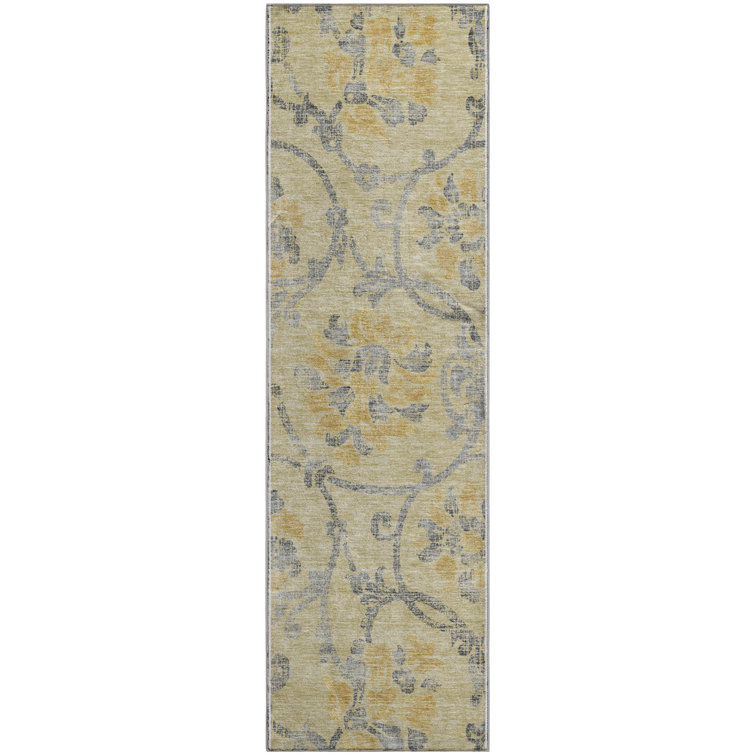 Premium Machine Washable Prisco Gold Rug