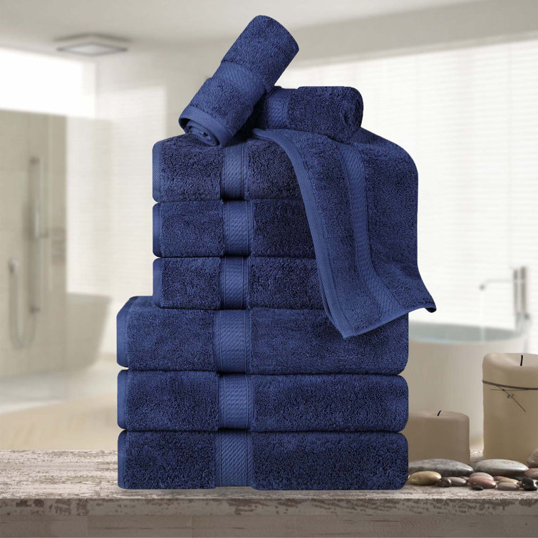 Hotel Style Luxury Bath Rug 2-Piece Set, Egyptian Cotton, Blue