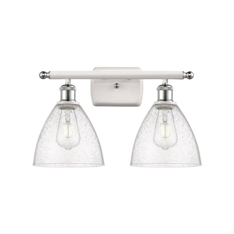 Éclairage pour meuble-lavabo 2 lumières Shauna, Blanc / chrome poli, Incandescente