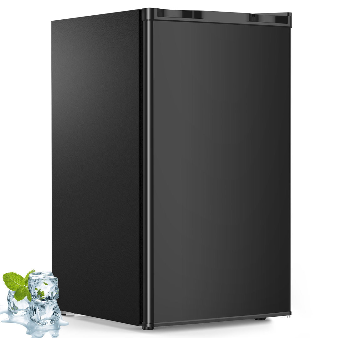 R.W.FLAME Double Door 3.2 Cu. Ft. Compact Refrigerator Mini Fridge with Freezer R.W.FLAME Color/Finish: Black