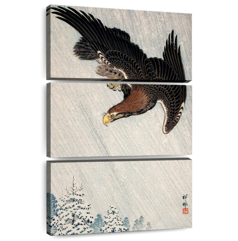 Brampt Eagle Flying In Snow, 45" H x 28" W
