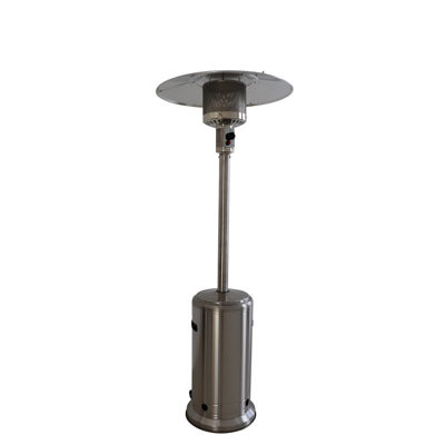Patio Heater 46,000 - Ample Heat Generation, Aluminium Material, 85.05 In Height, Easy Assembly Instructions Included Standing Efficient Steel Gray Look, 68.44 Lb Weight, Shut-Off Valve