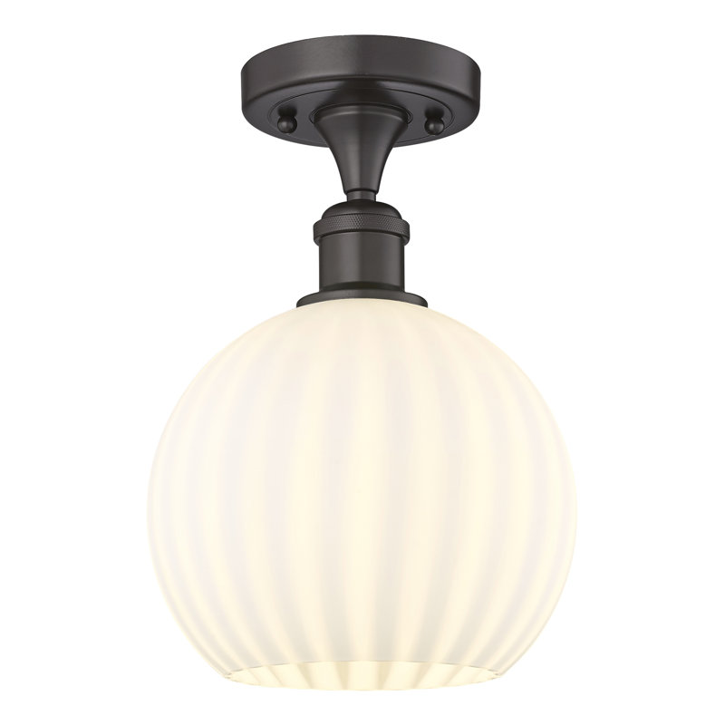 Plafonnier semi-encastré 1 lumière Ballston - Adriao, Bronze huilé, H 11,25 po x l 8 po x P 8 po