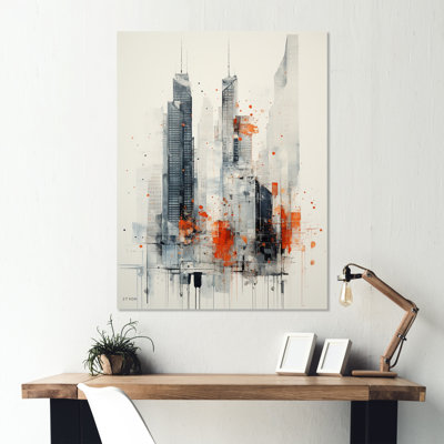 Minimalist Skyscrapers City Building - Skyscrapers Metal Wall Art