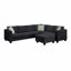 Canapé modulaire Basic, ensembles de salon avec canapé-lit, canapé modulaire 7 places avec repose-pieds, ensemble de canapé d'angle en tissu en L avec 3 coussins décoratifs