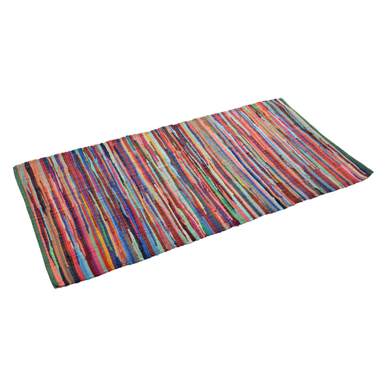 Nisbet Chindi Handwoven Multicolour Rag Rug, Runner 60 x 180cm