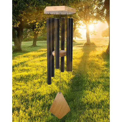 Wind Chimes 30 Inches Deep Tone Memorial Wind Chimes with Hook for Mother's Day/Housewarming/Christmas, Patio, Garden, Yard, Home Decor, Black