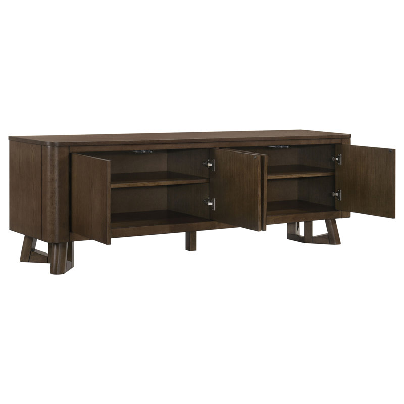 Trotter 71-Inch 4-Door Wood TV Stand Media Console Brown
