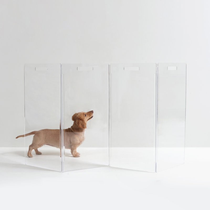 Barrière haute pour animaux Zig Zag, À 4 panneaux