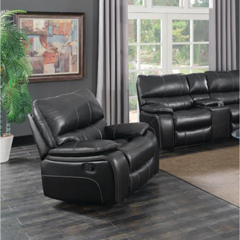 Fauteuil inclinable manuel oscillant standard de 43 po de largeur Canh, Similicuir noir