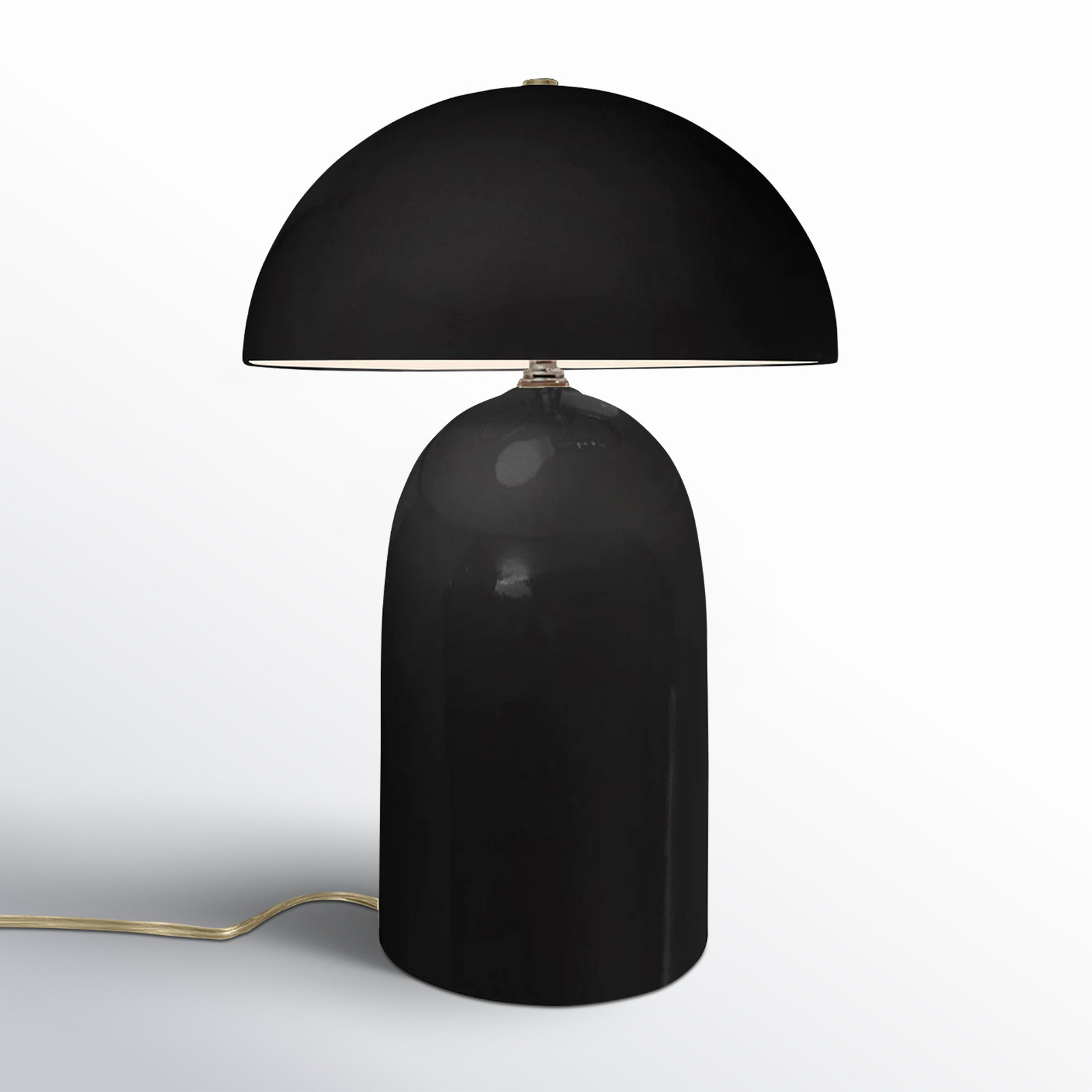 Percy Ceramic Table Lamp, Gloss Black