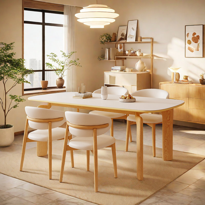 Ensemble de salle à manger rectangulaire Shelisa, Brun orangé, H 29,5 po x L 55,1 po x l 31,4 po