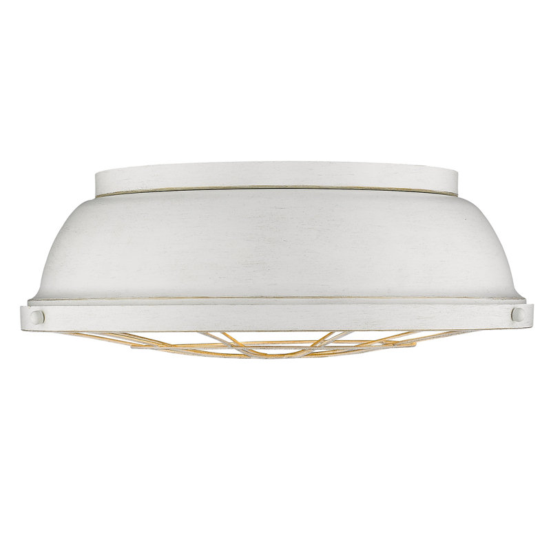Skye Steel Flush Mount, French White