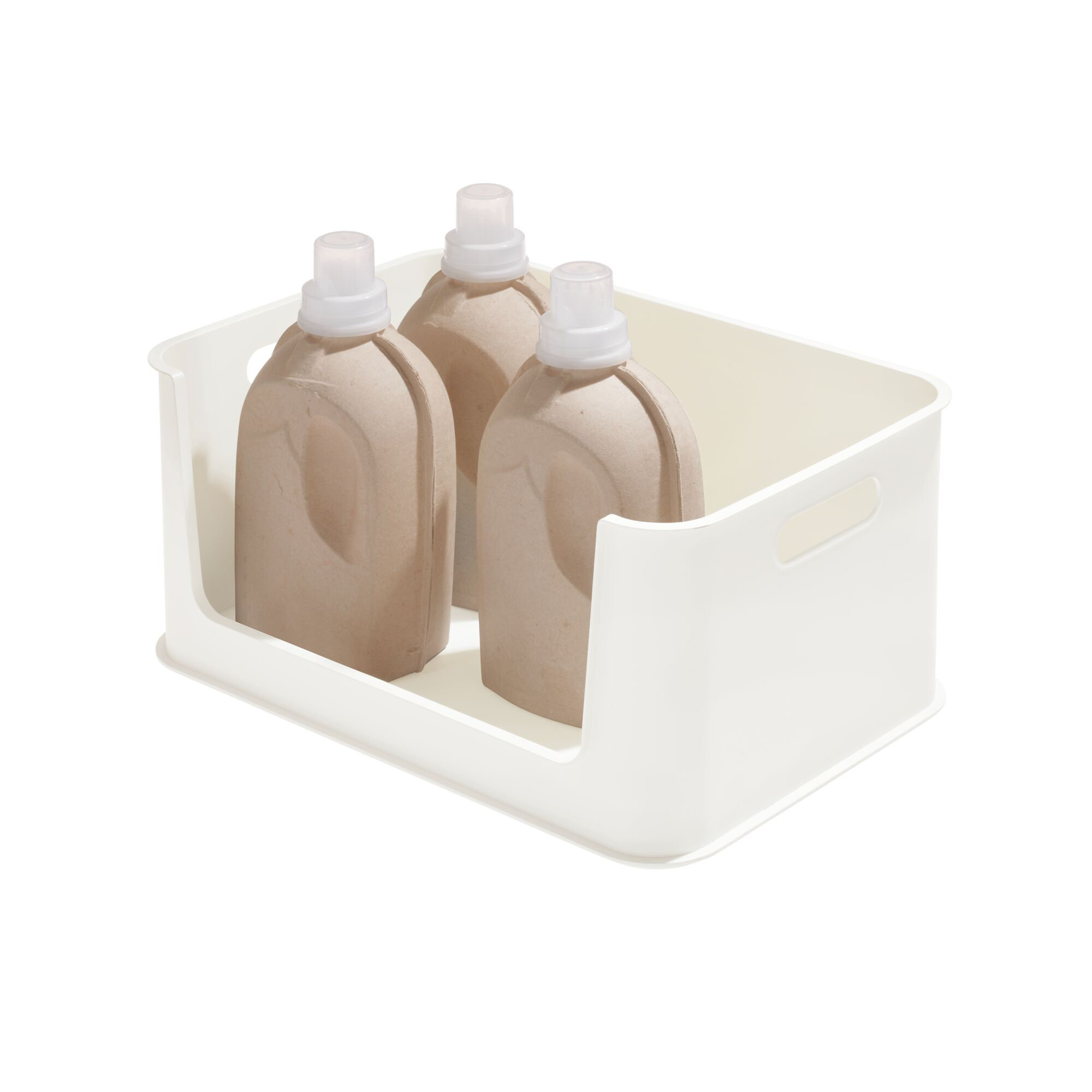 Free-standing small parts shelf unit with open fronted storage bins –  eurokraft pro: double sided