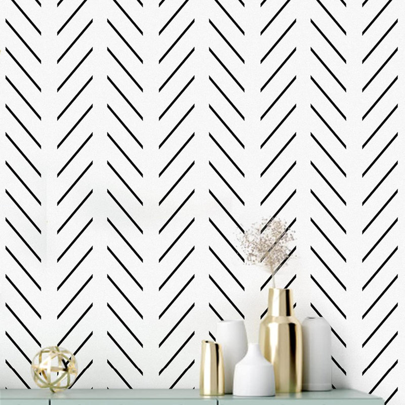 Papier peint adhésif à motif à chevrons moderne, papier peint amovible géométrique pour salle de bain