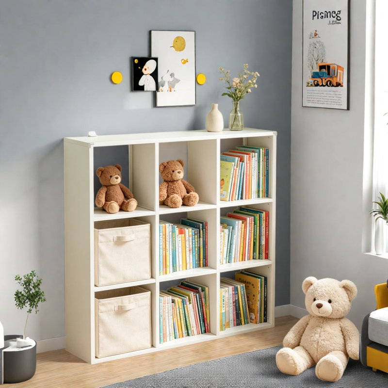 Bibliothèques cubiques avec rangement, tablette moderne en métal blanc pour bureau personnel