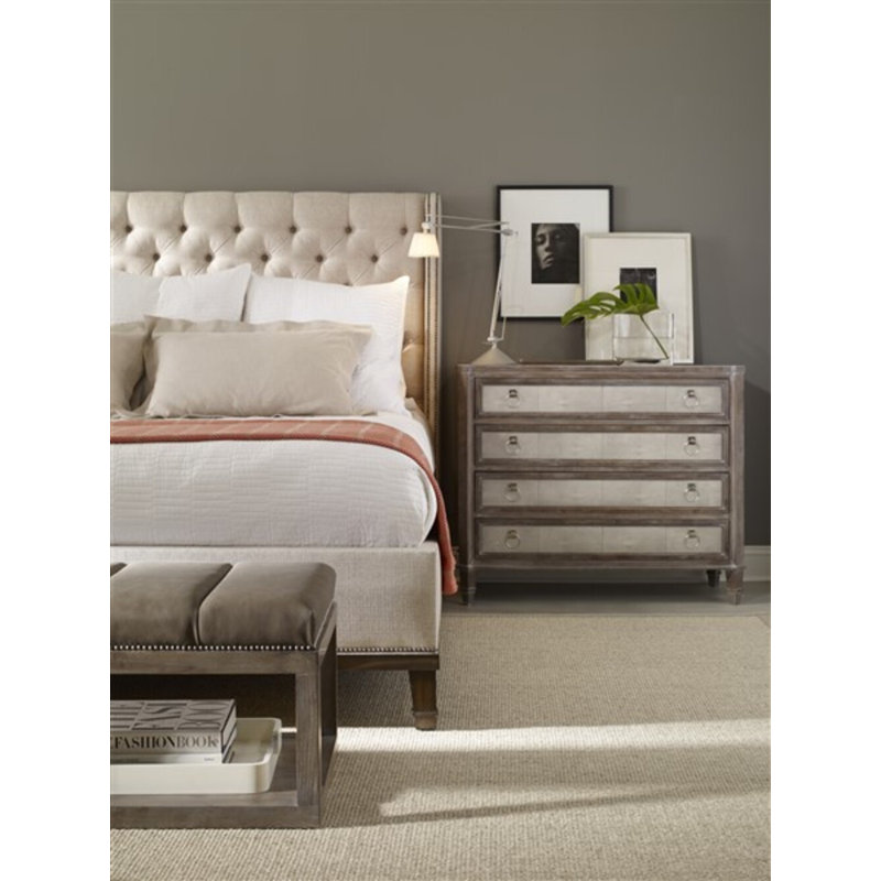 Michael Weiss King Tufted Upholstered Low Profile Panel Bed, California king, Nomad Sand, Navajo