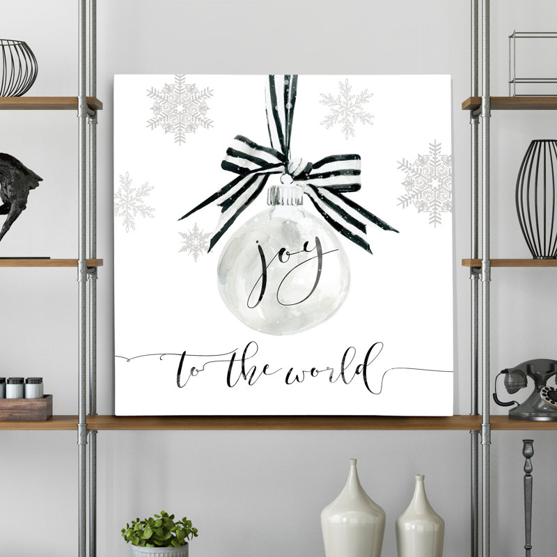 Joy Joy Ornament - impression d'art textuel, H 16 po x l 16 po x P 1,5 po, Toile tendue